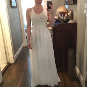 NWT white backless strapped dress